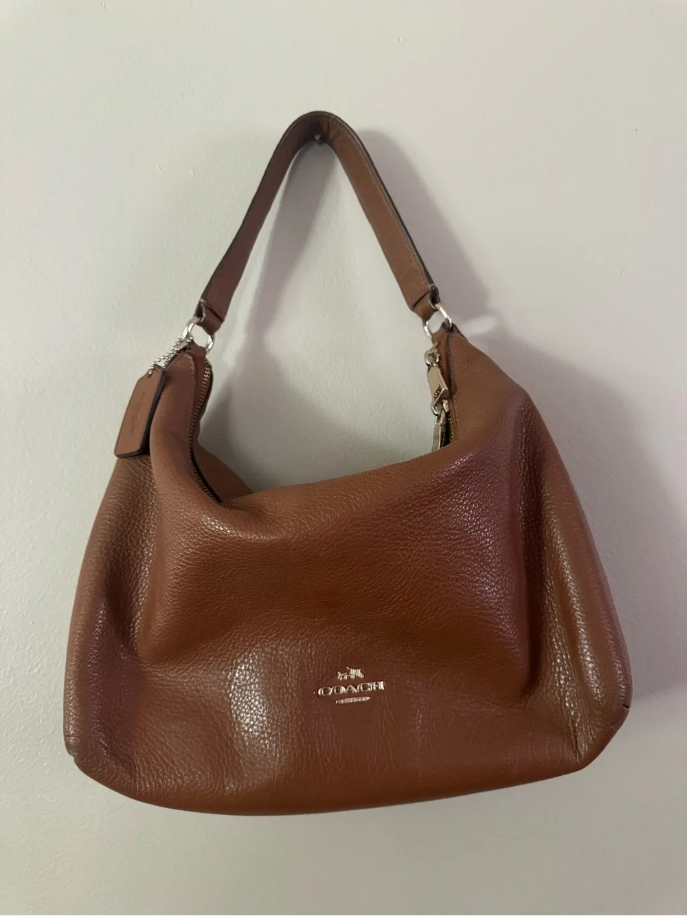 Coach Chestnut Pebbled Leather Hobo Bag